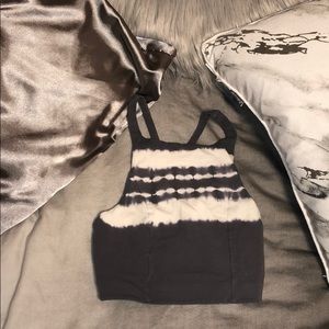 Grey and white cropped tank top